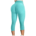 thumbnail image 2 of UTTOASFAY Woman Pants Women'S Bubble Hip Lifting Exercise Pants Fitness Running High Waist Yoga Pants Sky Blue L, 2 of 4