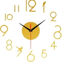 LAMIRO Frameless 3D Wall Clock Large Silent Mirror For Living Room Modern Wall Clock Number For Bedroom Home Office Decor Easy To Assemble