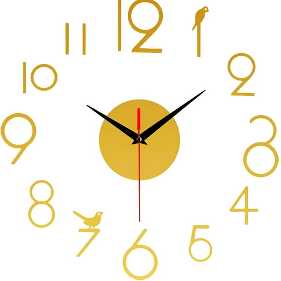 LAMIRO Frameless 3D Wall Clock Large Silent Mirror For Living Room Modern Wall Clock Number For Bedroom Home Office Decor Easy To Assemble