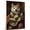 Akita, variant on Chihuahua Cute Dog Guitar Stretched Canvas Size 8x12 – Retro Chihuahua Dog Batter in Action With Guitar for Themed Living Room