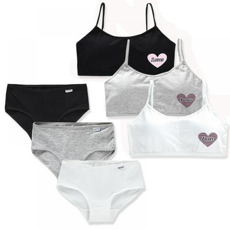 

Girls Seamless Underwear Set - Training Bra and Matching Panties(6-Piece)