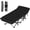 Black bed+Black cot, variant on Oswerpon 79x32'' XXL Folding Camping Cot with Mattress,900LBS Heavy Duty Sleeping Cots, for Camping, Hiking, Travel, Office Break