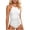 White(Swimwear), variant on GUACER Women's Crew Neck Ruched One Piece Swimsuit Tummy Control Bathing Suit with Adjustable Straps Backless Pleated Swimwear