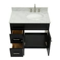 thumbnail image 5 of Ariel Hamlet 37 In. Right Offset Oval Sink Vanity With 0.75 In. Carrara White Countertop In Black, 5 of 11