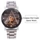 thumbnail image 4 of Reloj analógico de Cuarzo Bling Bling con correa de aleación Esfera negra masculina, 4 of 10