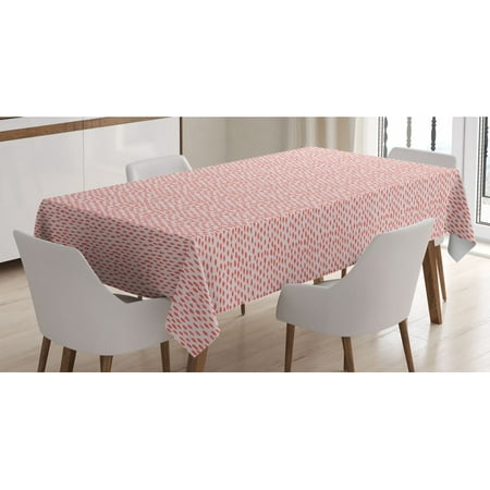 

Abstract Tablecloth Pastel Flock of Fish Design in Monochrome Warm Tones Flow Depiction Pattern Rectangle Satin Table Cover for Dining Room and Kitchen 60 X 84 Coral and Pearl by Ambesonne