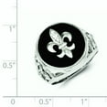thumbnail image 2 of Sterling Silver Rhodium Plated Cz Black Onyx Ring (Size 10) Made In Thailand qr4441-10, 2 of 2
