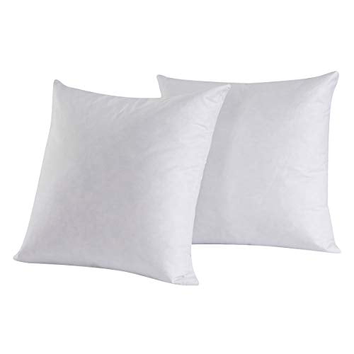 White Square 100/% Cotton Fabric Set of 2-16x16 Decorative Throw Pillow Inserts-Down Feather Pillow Inserts