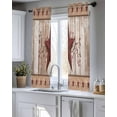 thumbnail image 5 of Red Texas Star Vintage Sheer Curtains 54 Inch Length 2 Panels Set for Living Room/Bedroom, Farmhouse Berry Brown Wooden Kitchen Curtains Grommet Semi-Sheer Curtains Drapes Window Treatments 42"x54"x2, 5 of 7