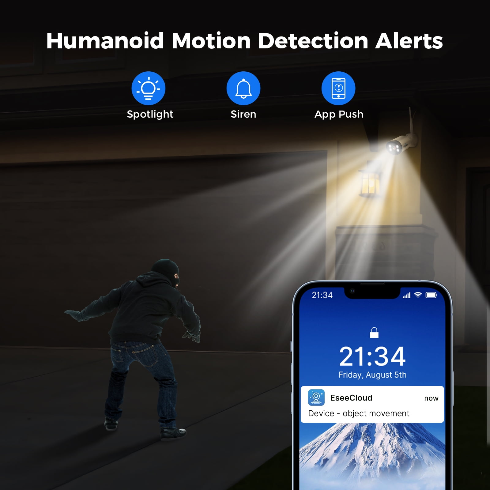 Hiseeu 3MP Wireless Security Camera WiFi with Two-Way Audio,Motion Detect,Remote View,IP66 Waterproof,Color Night Vision,Outdoor Security Camera for Home Security