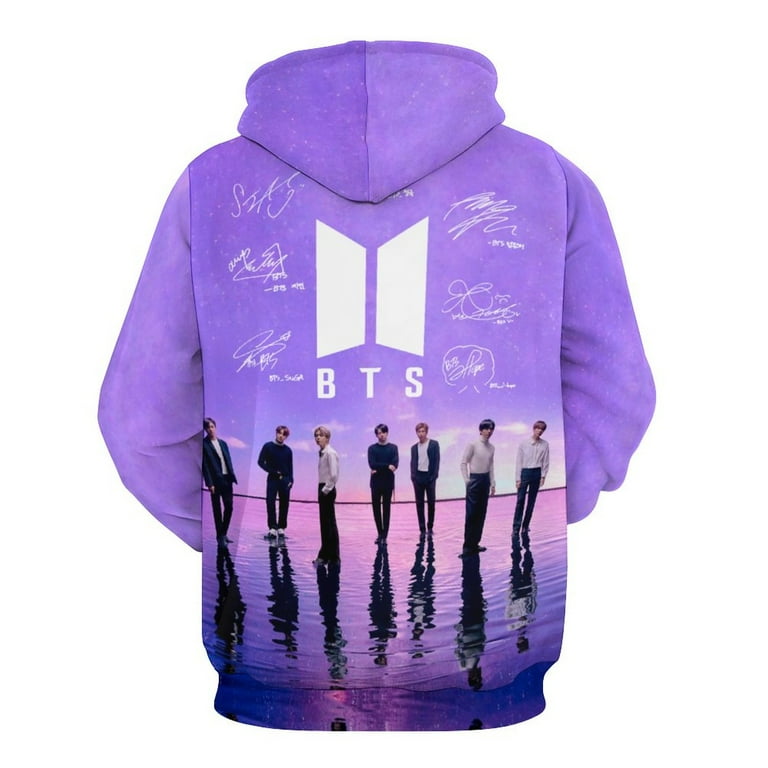 Adults K Pop BTS Hoodie Casual Pullover Hooded Novelty Graphic Hoodie Sweatshirt with Big Pocket