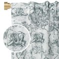 thumbnail image 2 of Lapalife Floral Sheer Curtains, 96 inch Length 2 Panels Brocade Cotton French Farmhouse Light Filtering Window Sheers, Charcoal Grey, 2 of 8