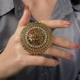 thumbnail image 2 of Boho Exaggerated Round Ring Vintage Wrap Extra Large Ring for Women, 2 of 7