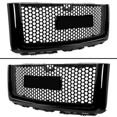 Gloss Black Front Lower Mesh Grille For 2007-2013 GMC Sierra 1500 Denali - ABS Plastic - Advancetuning