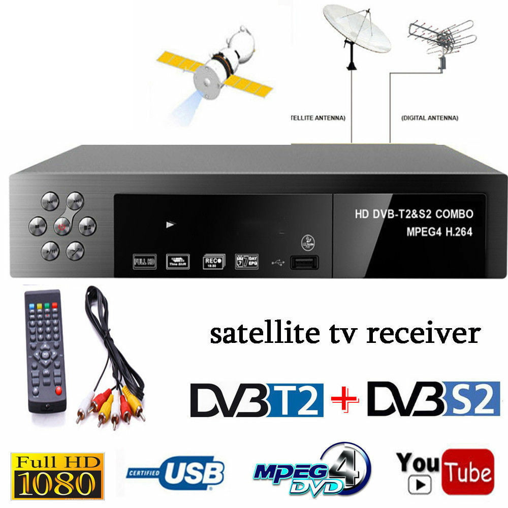 Smart Digital Satellite TV Receiver DVB-T2+DVB-S2 FTA 1080P Decoder Tuner  MPEG4 EU Plug - Walmart.com