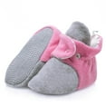 thumbnail image 2 of Anti-Slip Sole, Fleece Baby Booties, Newborn Home Booties, Sweat Proof Organic Cotton Lining, Gray Pink, 2 of 7