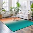 thumbnail image 3 of Large Area Rugs 8'x10', Teal Orange Ombre Carpet Runner Indoor Outdoor Rugs Home Decor Aesthetic, Contemporary Art Abstract Aesthetics Non Slip Mats Washable Accent Rug for Living Room Bedroom, 3 of 8
