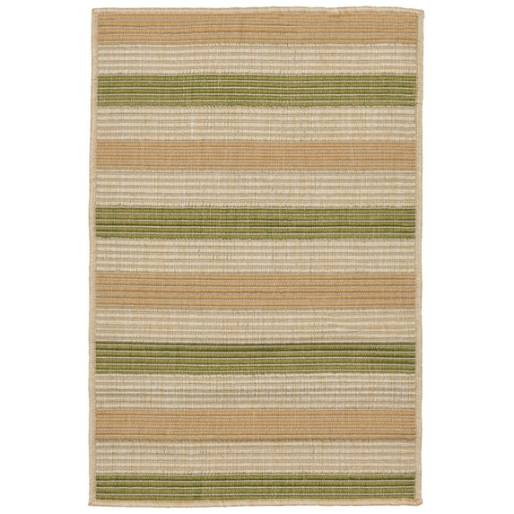 Liora Manne Terrace Multi Stripe Green Indoor/Outdoor Rug 23" x 35"