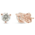 thumbnail image 6 of 1 1/2 Carat 6MM Round Cut Lab Created Moissanite Diamond Solitaire Stud Earrings In 14K Rose Gold Over Sterling Silver Jewelry For Women (G-H Color, VVS1 Clarity, 1.50 Cttw), 6 of 9