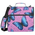 thumbnail image 2 of Zipper Binder 3 Rings Stationery Office Files Daily Organizer File Folder Storage Bag Blue Morpho Butterflies, 2 of 8