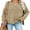 B Khaki, variant on Aleumdr Women's V Neck Ribbed Sweater Button Knit Henley Tops Casual Long Sleeve Pullover Blouses 12 14