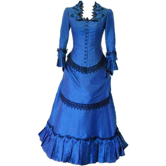 Steampunk Victorian Gothic Bustle Dress Gown Costume Edwardian Evening Dress
