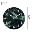 thumbnail image 2 of 12 Inch Wall Clock Battery Operated Silent Clock Decorative for Office, Kitchen, Outdoor, Living Room，Dragonfly Print on Dark Green Painting, 2 of 4