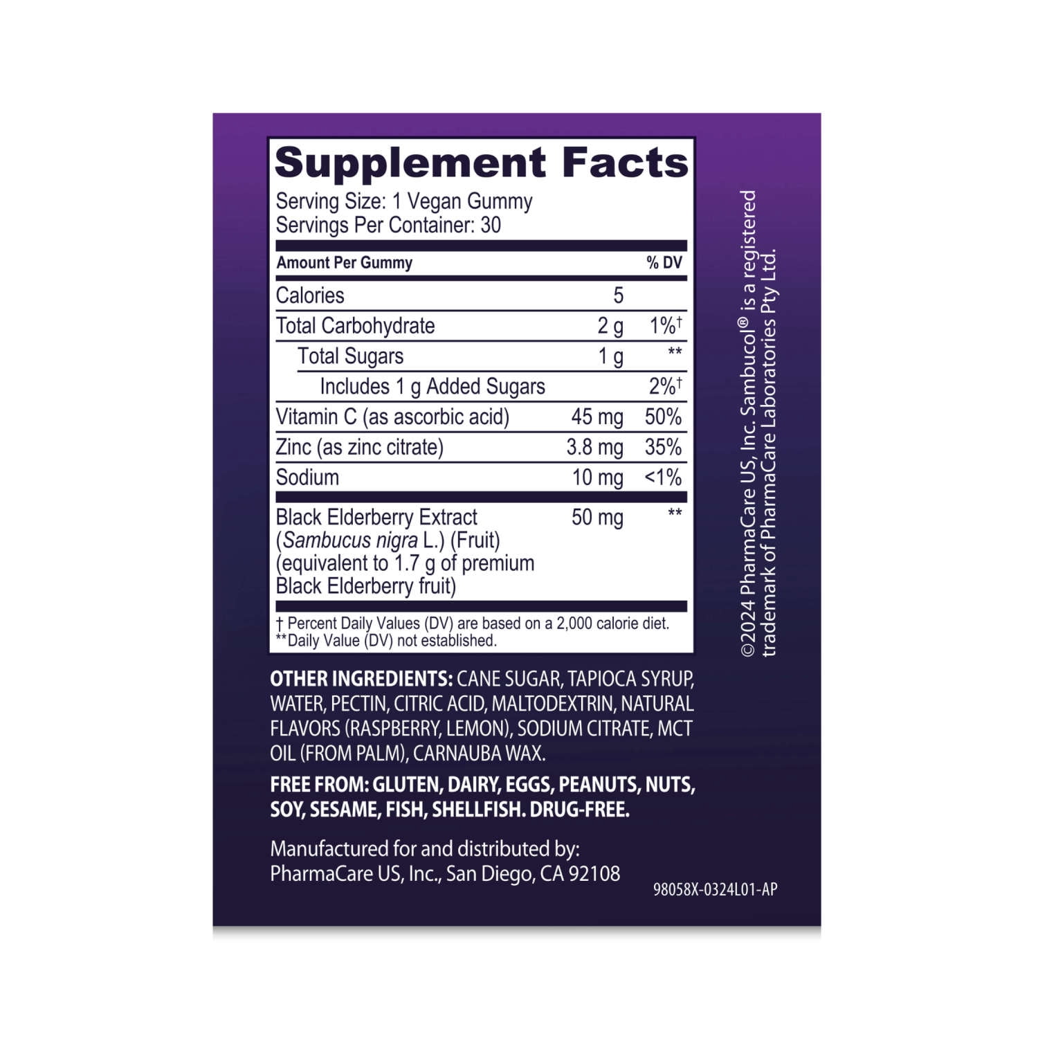 Sambucol Elderberry Gummies, Immune Support Supplement, 30 Count