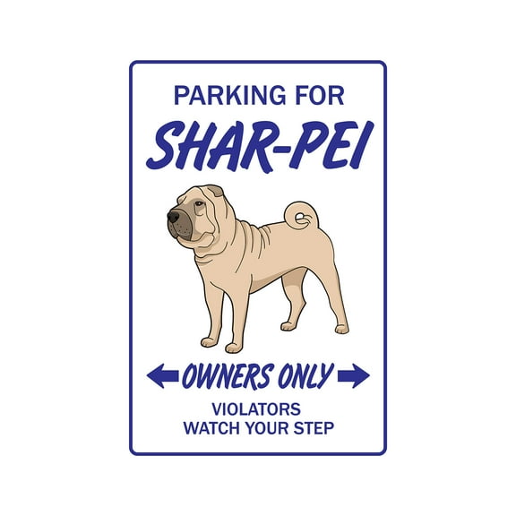 Shar Pei Novelty Aluminum Sign | Indoor/Outdoor | Funny Home Décor for Garages, Living Rooms, Bedroom, Offices | SignMission Gift Kennel Veterinarian Breed Sign Wall Plaque Decoration