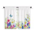 thumbnail image 5 of Innerwin Tringle à Rideau Poche Fente Panneau Rustique Imprimé Floral Aquarelle Rideaux Courts Anti-Moisissure Traitement de Fenêtre Style-4 27 Pouces*47 Pouces(70*120cm)*2, 5 of 5