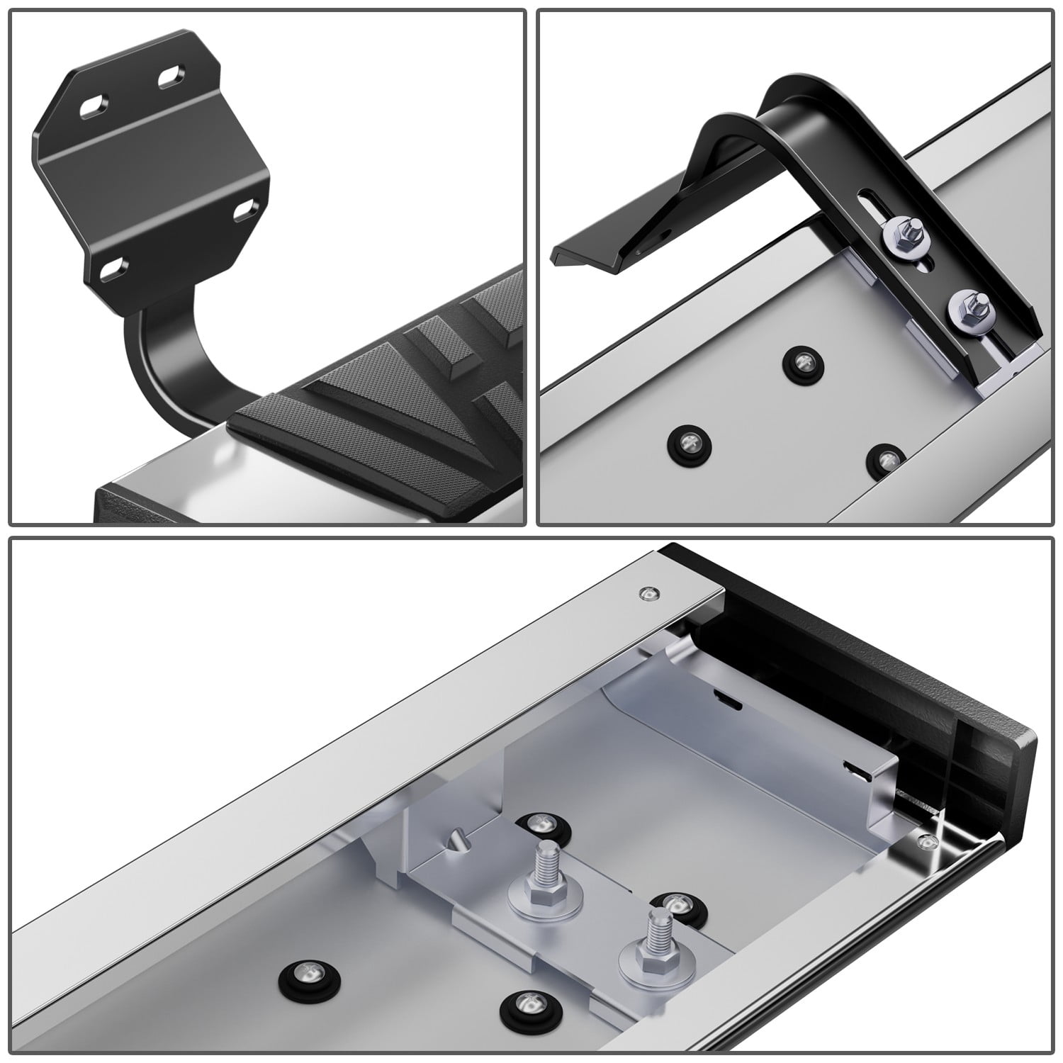 DNA Motoring 6.5" Side Step Nerf Bars Running Boards for 2015-2024 F150-F350 Super Duty Regular Cab