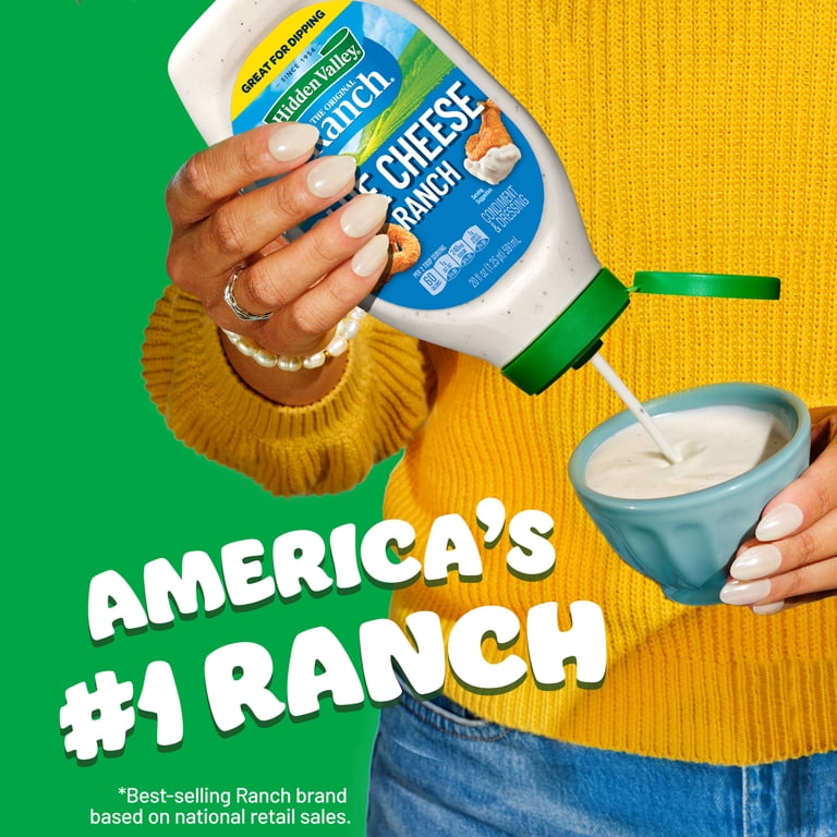 Hidden Valley Blue Cheese Ranch Dip Sauce Condiment & Dressing, 20 fl oz Squeeze Bottle
