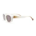 thumbnail image 3 of Womens Retro Sleek Beveled Thick Plastic Lustrous Squared Cat Eye Sunglasses Grey Brown - Brown, 3 of 4