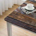 thumbnail image 4 of BANET Square fitted tablecloth, Old Door of Photo Print, , indoor/outdoor dining table cover, for square table Brown White, 4 of 7