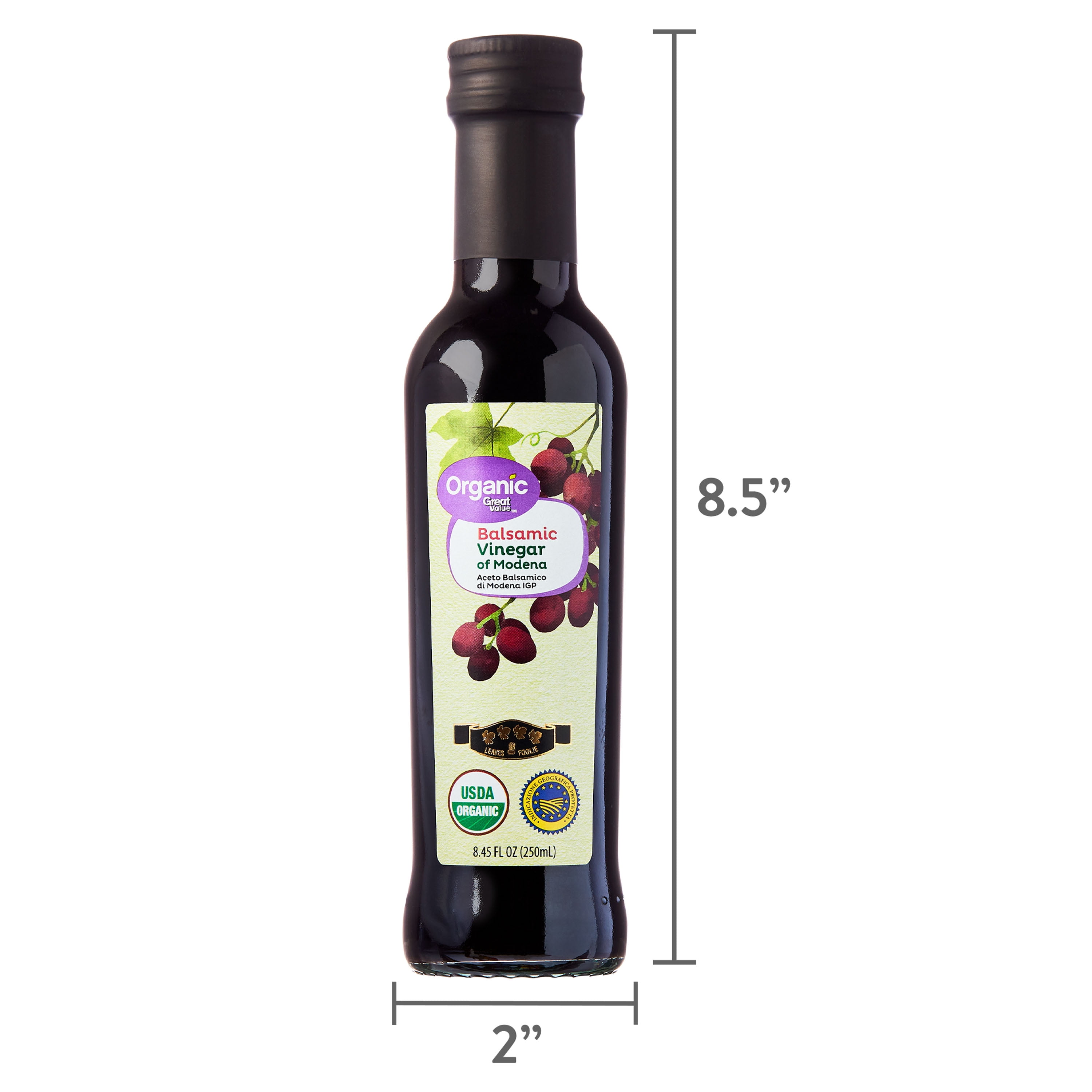Great Value Organic Balsamic Vinegar of Modena, 8.45 fl oz