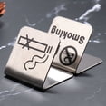 thumbnail image 4 of 2PCS Stainless Steel No Smoking Sign Triangle Free Standing No Smoking Table Tent Sign for Office Hotel (No Smoking), 4 of 6