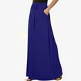 thumbnail image 4 of Skirts for Women Summer Long Maxi Skirt Elastic High Waist Tie Fashion Solid Color Casual Ankle Skirt Beach Dress with Pockets, 4 of 8