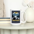 thumbnail image 3 of 15 fl oz Ceramic Mug, Stay Wild, Animal Silhouettes, Yellow and Blue, Contour, Dishwasher & Microwave Safe, 3 of 5
