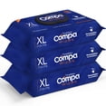 thumbnail image 1 of Compa Wipes Toallitas Húmedas para Adulto, 100% Seguras para Desechar por el Inodoro, Toallitas Tamaño Extra Grande, con Aloe y Vitamina E (Extra Grande, Sin Fragancia) (3 Paquetes), 1 of 8