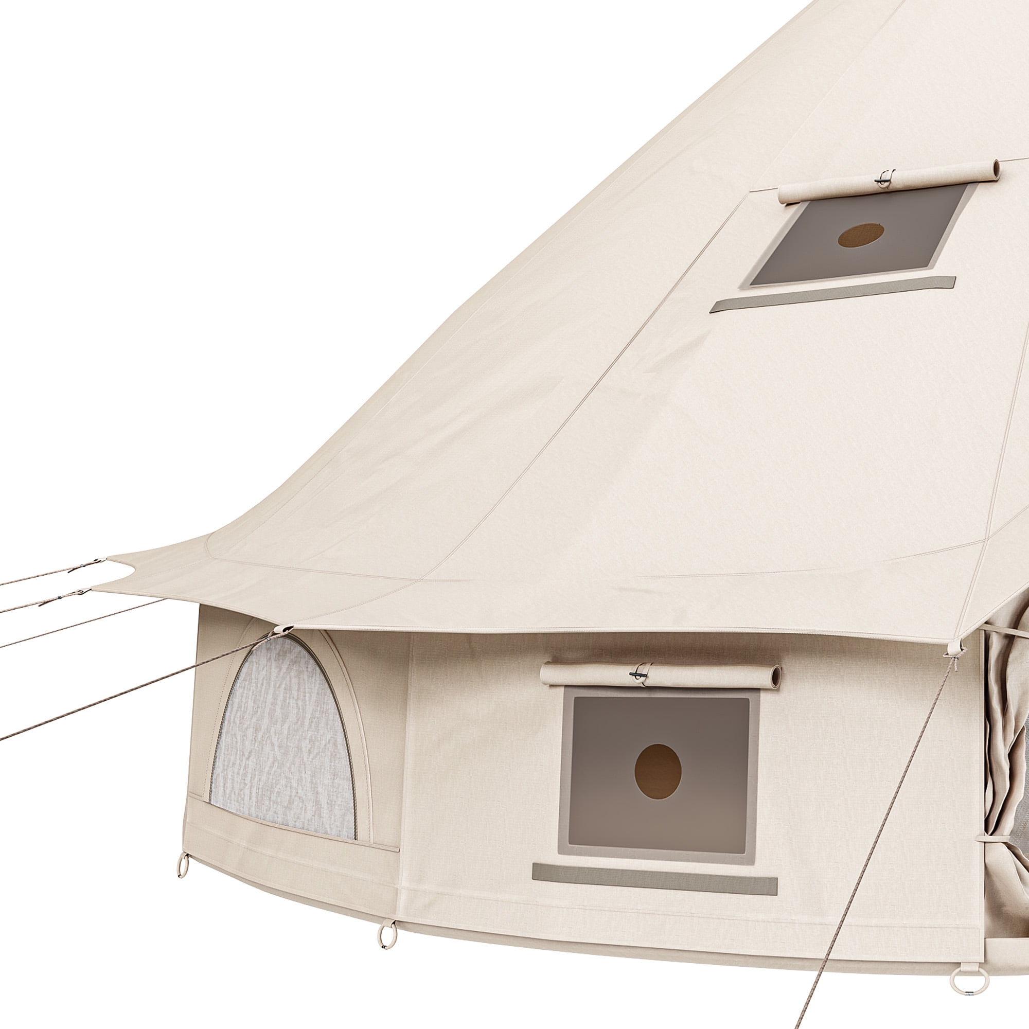Dextrus Camping Tent with Stove Jacks & 4 Breathable Windows Cotton for Outdoor Family Party, Camping, Picnic, Barbecue