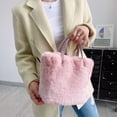 thumbnail image 2 of LHSHID Luxury Handbag High Quality Artificial Plush Rabbit Hair Shoulder Bag Super Soft Fashion Shopping Bag Large Capacity Bucket Bag, 2 of 6