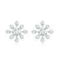 thumbnail image 2 of Rosec Jewels Lab Created Diamond Snowflake Earrings with Screw Back (Ef-Vs Grade) - Minimalist Earrings Ready to Gift for Christmas, 14K White Gold, 2 of 5
