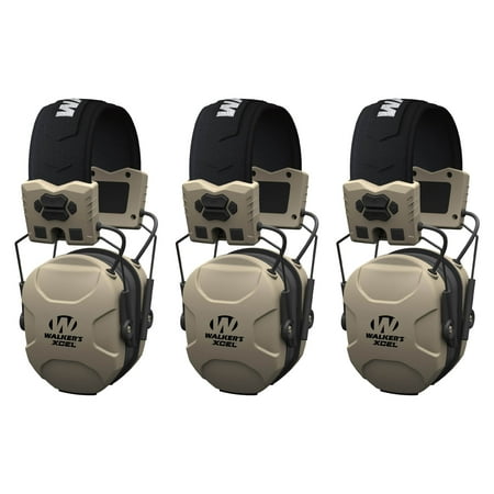 Walkers XCEL100 Digital Active Ear Hearing Protection Earmuffs (3 Pack)