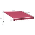 thumbnail image 3 of Outdoor Umbrellas, 13' x 8' Retractable Awning, Patio Awnings, Sunshade Shelter w/ Manual Crank Handle, UV & Water-Resistant Fabric and Aluminum Frame for Deck, Balcony, Yard, Wine Red, 3 of 9
