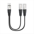 thumbnail image 1 of Cable Divisor en y XLR Hembra A Doble Macho de 30 cm y 3 Pines, Adaptador de Audio con Cable Divisor de Micrófono, 1 of 5