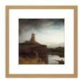 thumbnail image 1 of Rembrandt The Mill Painting 8X8 Inch Square Wooden Framed Wall Art Print Picture with Mount, 1 of 4
