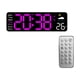 thumbnail image 4 of Reloj de pared LED Reloj de pared digital Reloj de decoración de pared moderno multifuncional Reloj de escritorio electrónico para dormitorio Estudio Negro y rosa rojo., 4 of 8