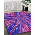 thumbnail image 3 of Ahgly Company Machine Washable Indoor Square Transitional Purple Daffodil Purple Area Rugs, 6' Square, 3 of 7