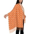 thumbnail image 4 of Haiem Orange And White Polka Dot Pattern Women's Long Blanket Scarf Chunky Oversized Winter Fall Warm Scarf Big Tartan Scarves Wrap Shawl Ladies Gifts, 4 of 8