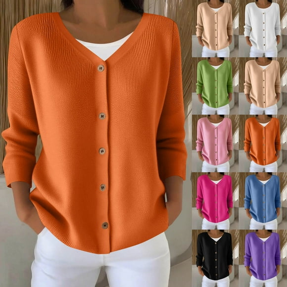 Feancey Plus Size Cardigans for Women Lightweight Long Sleeve Button Sweaters Thin Casual Open Front Cardigan Sweater Ribbed Knit Jackets Blue XXL